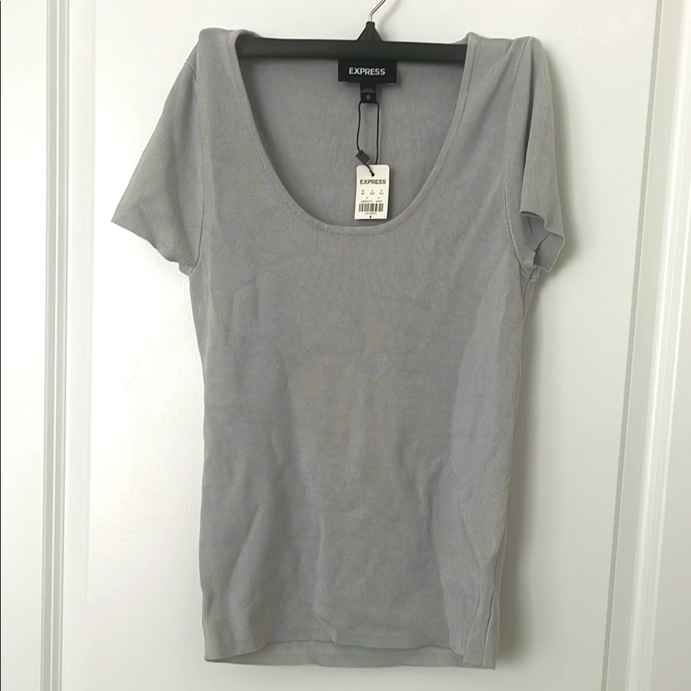 Express Women's Blue/Gray Top